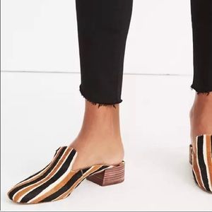 Madewell Willa Loafer Mule in Calf Hair Stripe